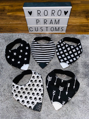 Monochrome Collection Dribble Teether Bibs